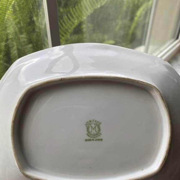 Noritake Porcelain 2 Handle Trinket Plate Lake & Foliage Landscape Japan VTG - Picture 5 of 6